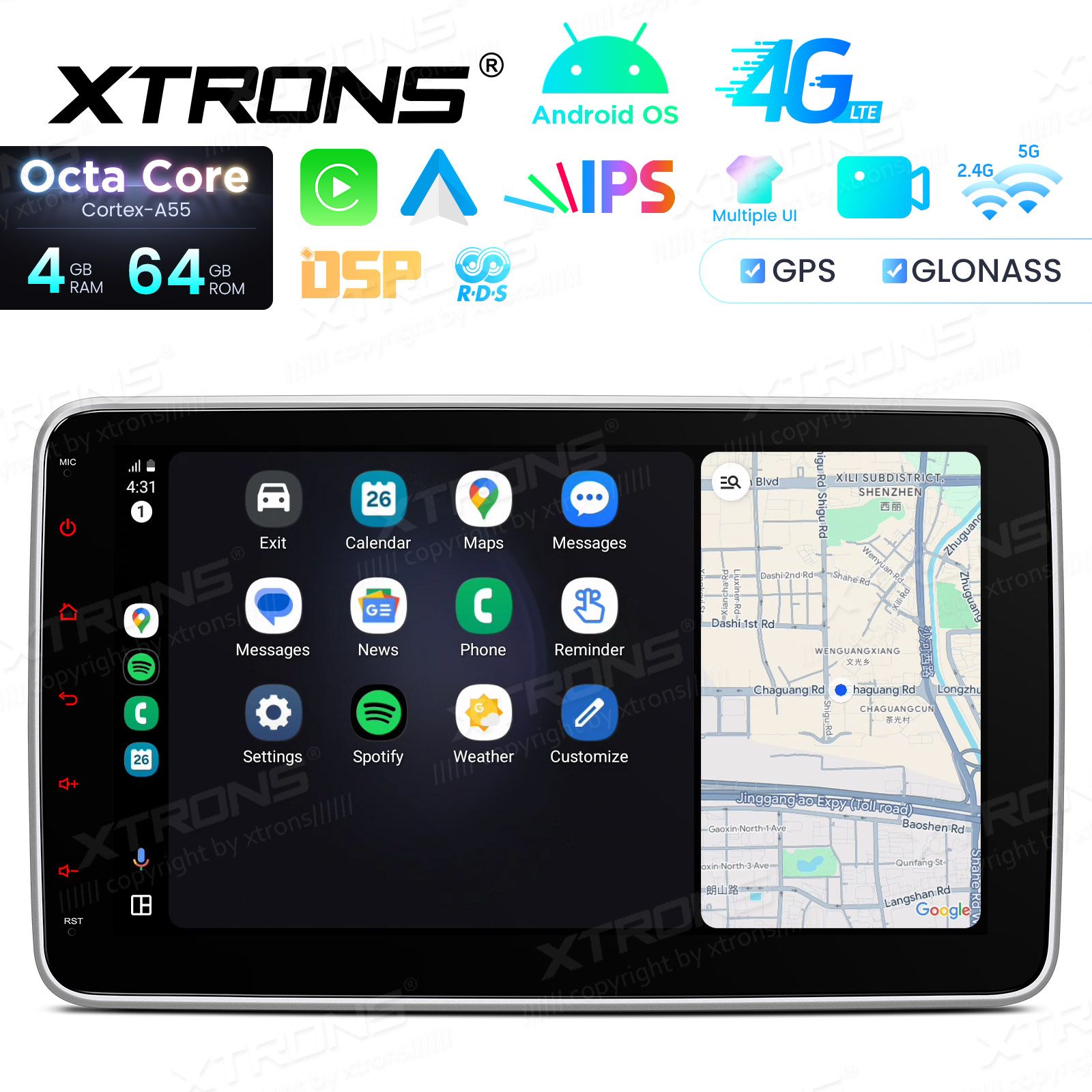 2 DIN Android 14  | GPS autoraadio ja multimeedia keskus